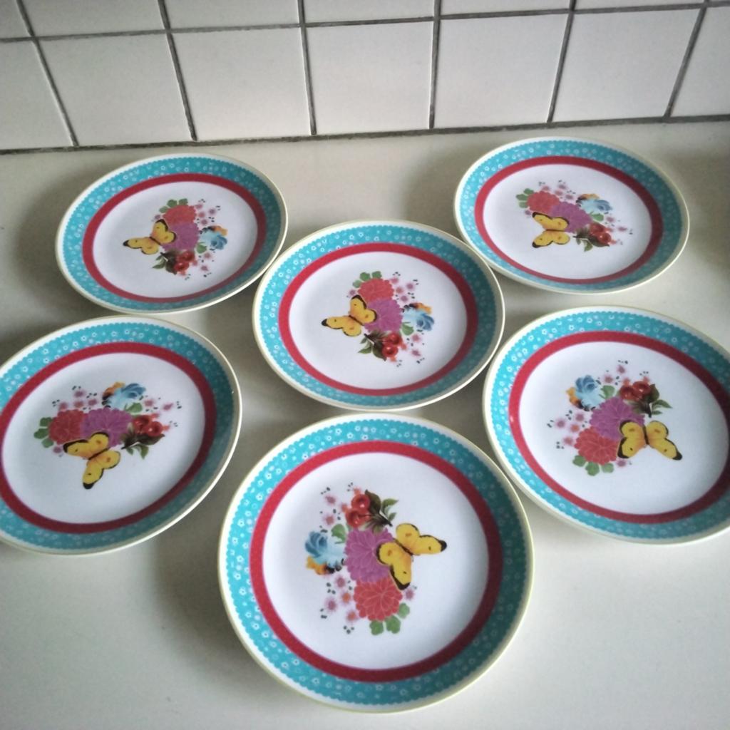 Albert Heijn 6 taartbordjes, Huis en Inrichting, Keuken | Servies, Ophalen of Verzenden, Zo goed als nieuw, Overige stijlen, Kop(pen) en/of Schotel(s)
