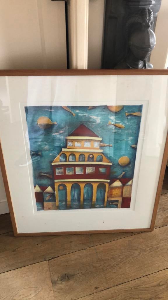 Oude zeefdruk, Antiek en Kunst, Ophalen of Verzenden