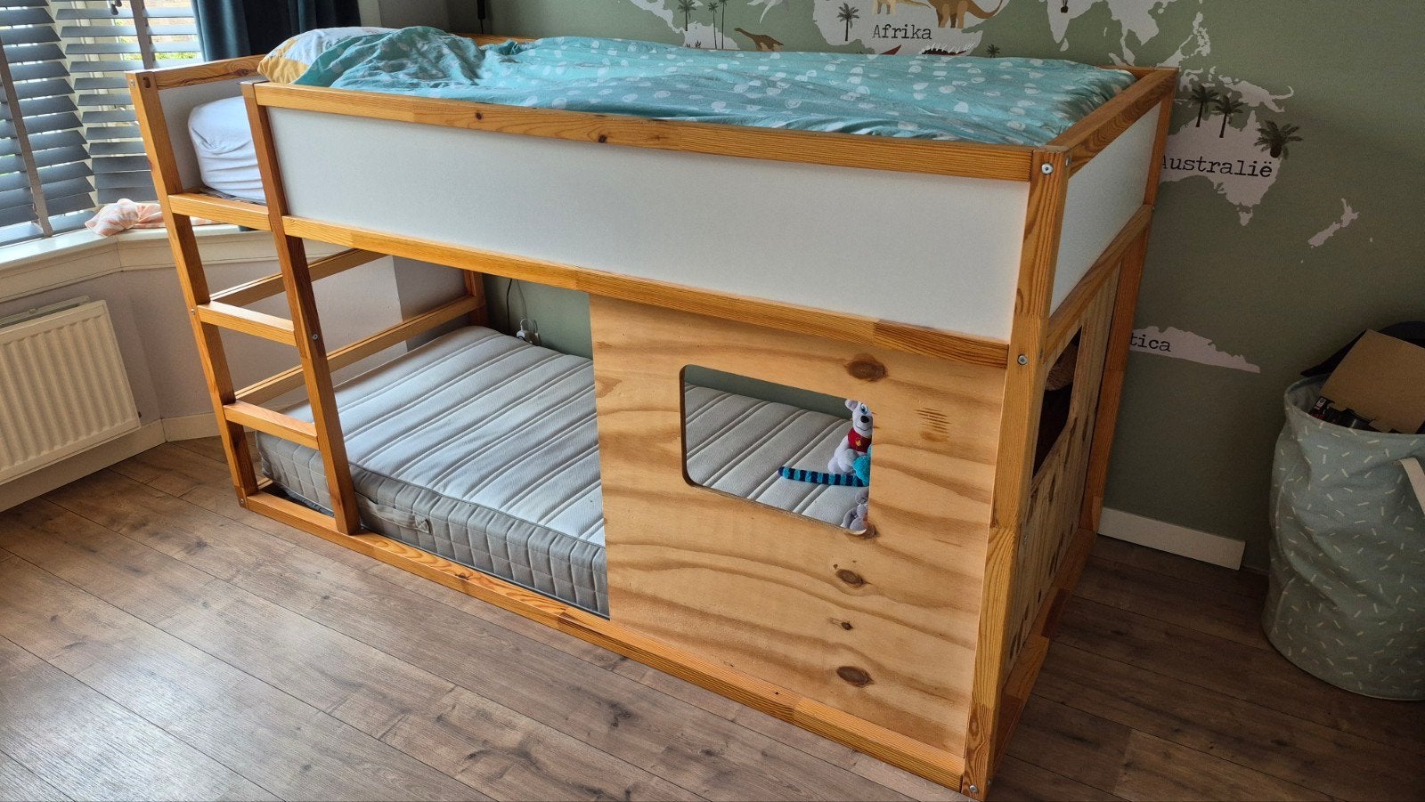Ikea stapelbed met speelhut (matrassen erbij mogelijk) - p, Ophalen, Gebruikt, 90 cm, Eenpersoons