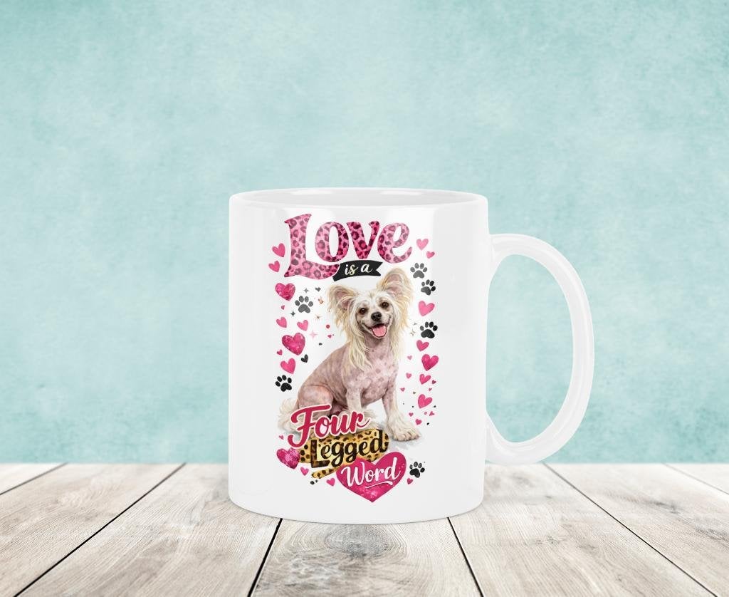 Love is a Four Legged Word - Chinese Naakthond Mok, Verzenden, Keramiek, Nieuw, Overige stijlen