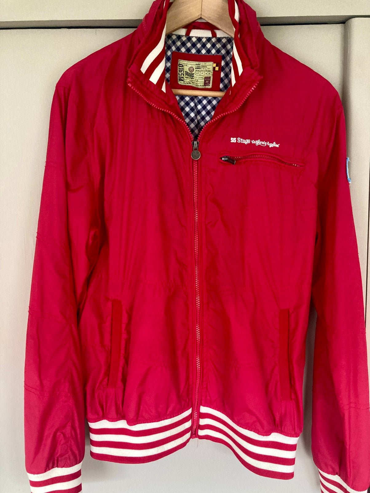 Rood Bomber Jack Jas US50 Maat L, Ophalen of Verzenden, Gedragen, Maat 52/54 (L), Rood