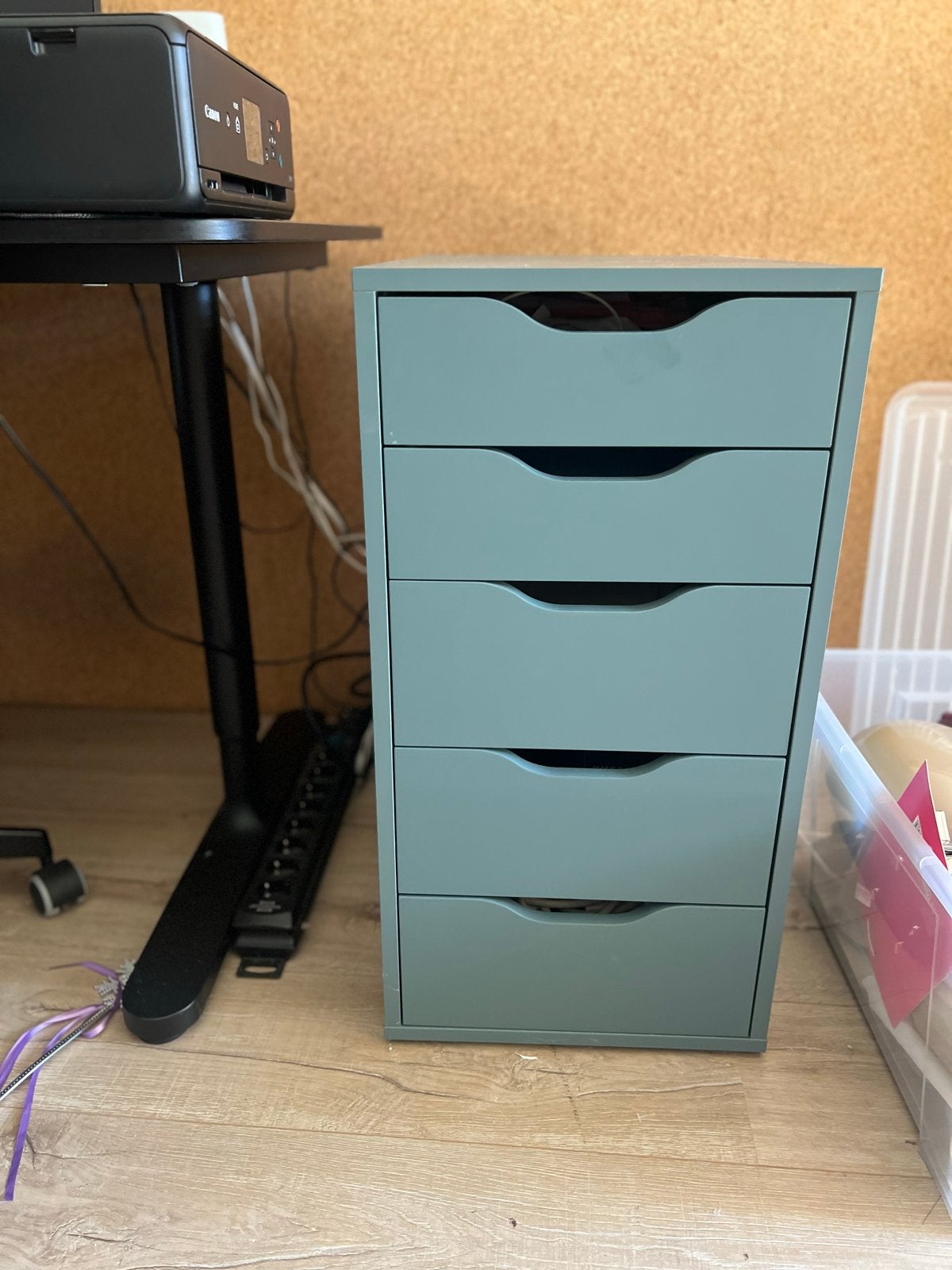 IKEA Alex ladeblok met 5 lades - Grijsgroen, Ophalen, Overige materialen, Minder dan 50 cm, Gebruikt