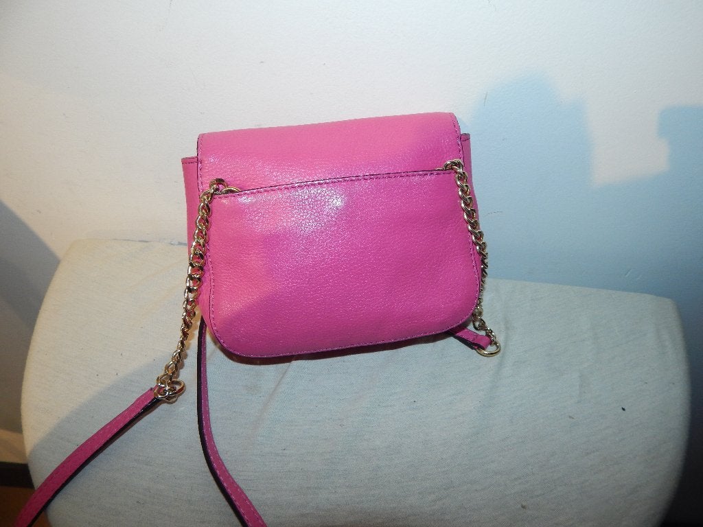 Michael Kors roze leren schoudertas goud hardware merk, Overige merken, Gebruikt, Verzenden, Roze