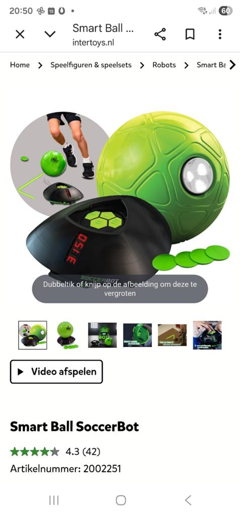 Smart Ball Soccerbot, Ophalen of Verzenden, Zo goed als nieuw, Jongen of Meisje