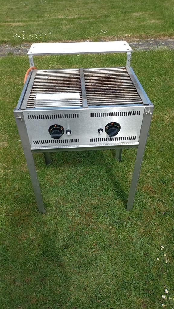 Roestvrijstalen Gasbarbecue met 2 Branders, Ophalen of Verzenden, Gebruikt, Onbekend