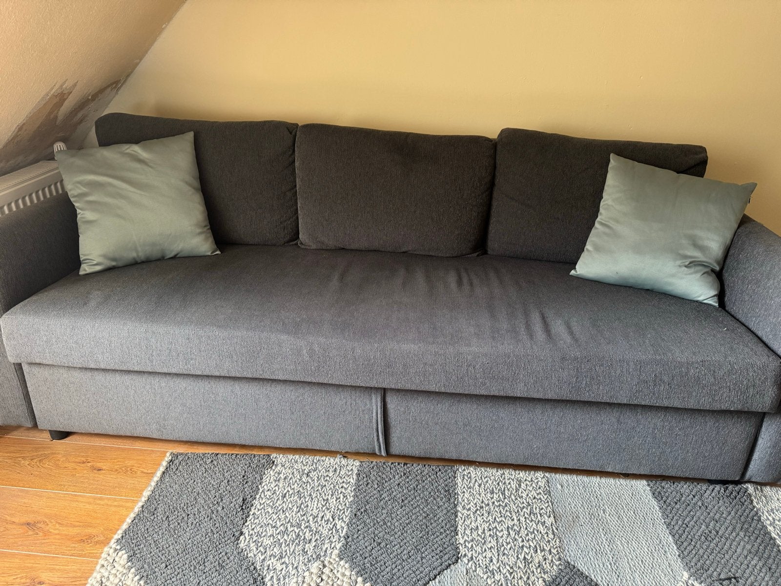 3-zits slaapbank met veel opbergruimte - 223x97 cm, Ophalen, Gebruikt, Tweepersoons, Overige maten
