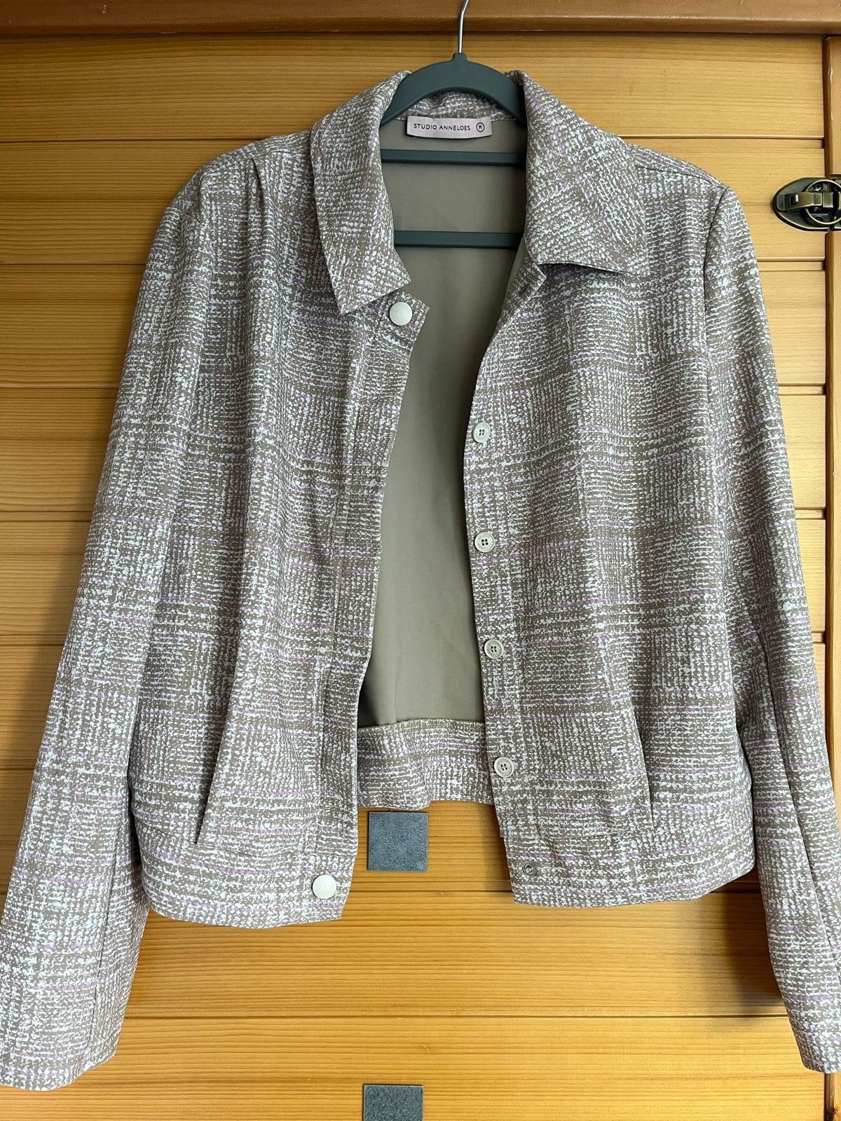 Studio Anneloes Goldie bonded check jacket bomberjasje, Kleding | Dames, Maat 38/40 (M), Meerkleurig, Ophalen of Verzenden, Zo goed als nieuw