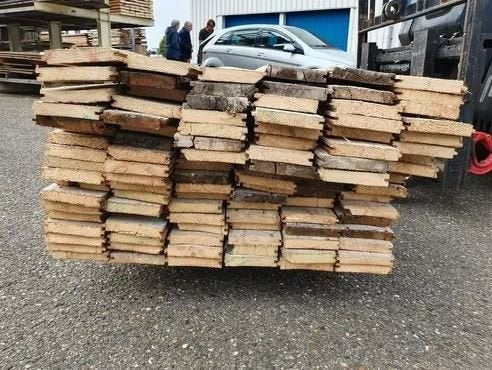 Vloerdelen schroten dakbeschot ( 040 ), Doe-het-zelf en Verbouw, Hout en Planken, Ophalen, Gebruikt, Minder dan 25 mm, Grenen