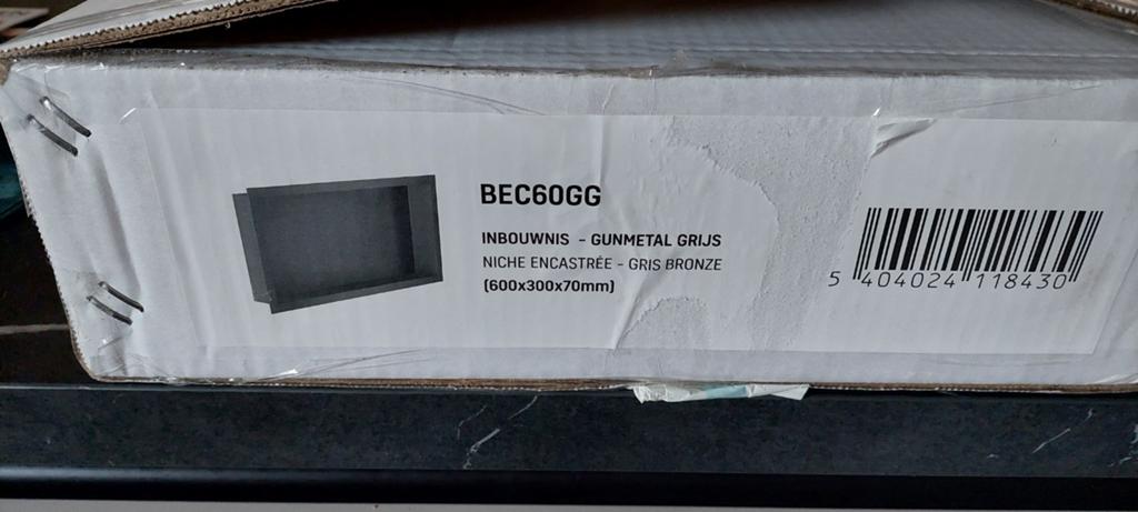 Inbouwnis gun metal 60x30x7 cm, Minder dan 50 cm, Overige typen, Nieuw, Ophalen of Verzenden