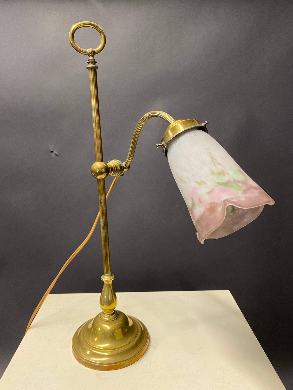 Art - nouveau tafellamp / MULLER FRERES tulp, Ophalen of Verzenden