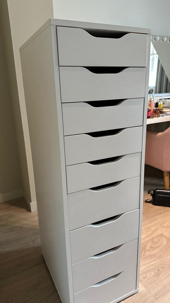 IKEA Alex ladeblok met 9 laden - wit, Ophalen, Minder dan 50 cm, 5 laden of meer, 100 tot 150 cm