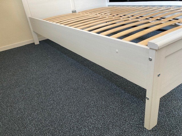 Wit Ikea Aspelund bed. Afleveren mogelijk, Ophalen of Verzenden, Gebruikt, Tweepersoons
