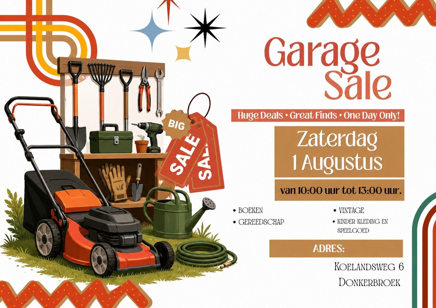 garage sale, Ophalen of Verzenden