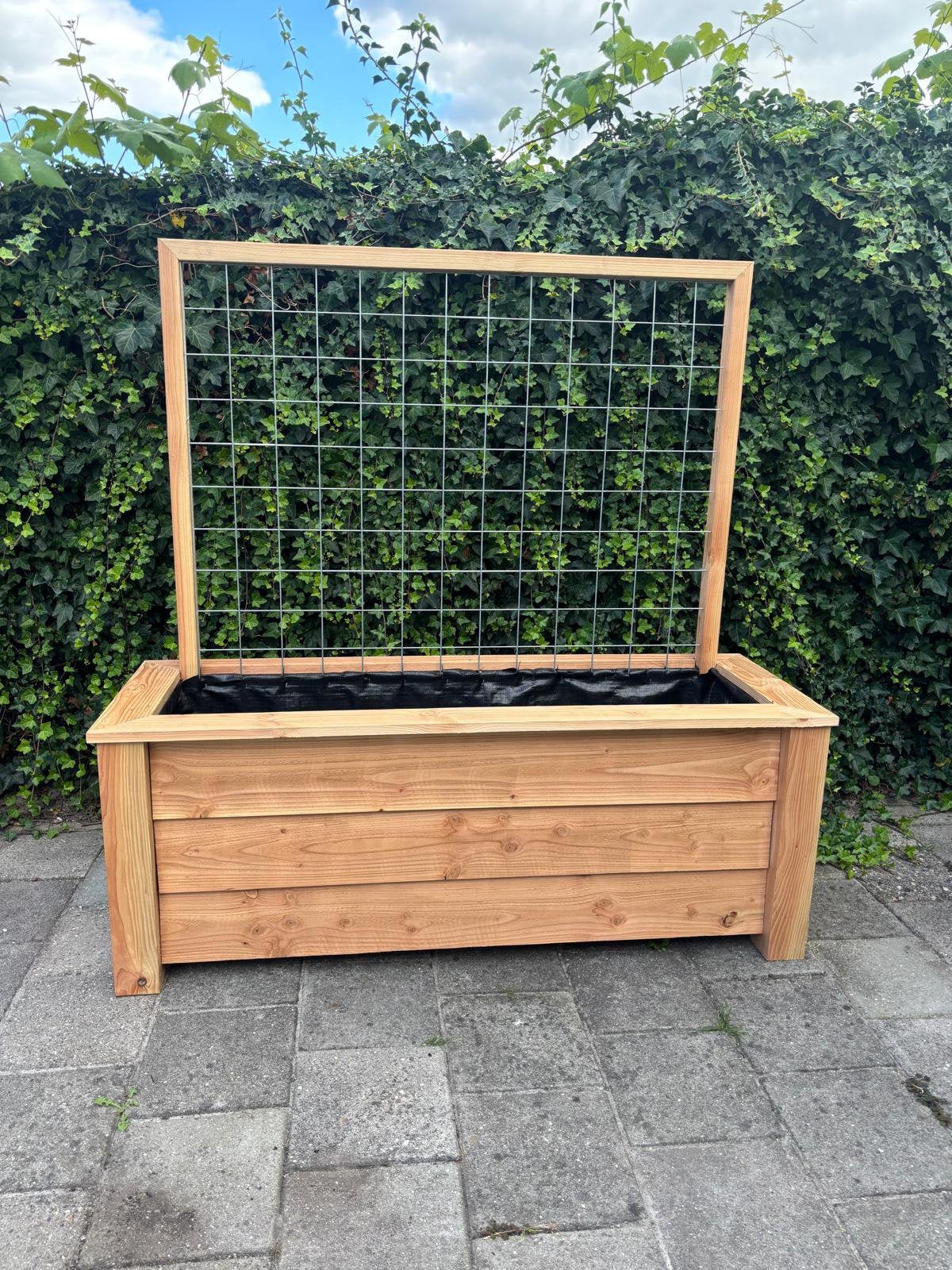 Douglas platenbak met klimoprek, Tuin en Terras, Bloembakken en Plantenbakken, Ophalen, Zo goed als nieuw, Hout, Tuin