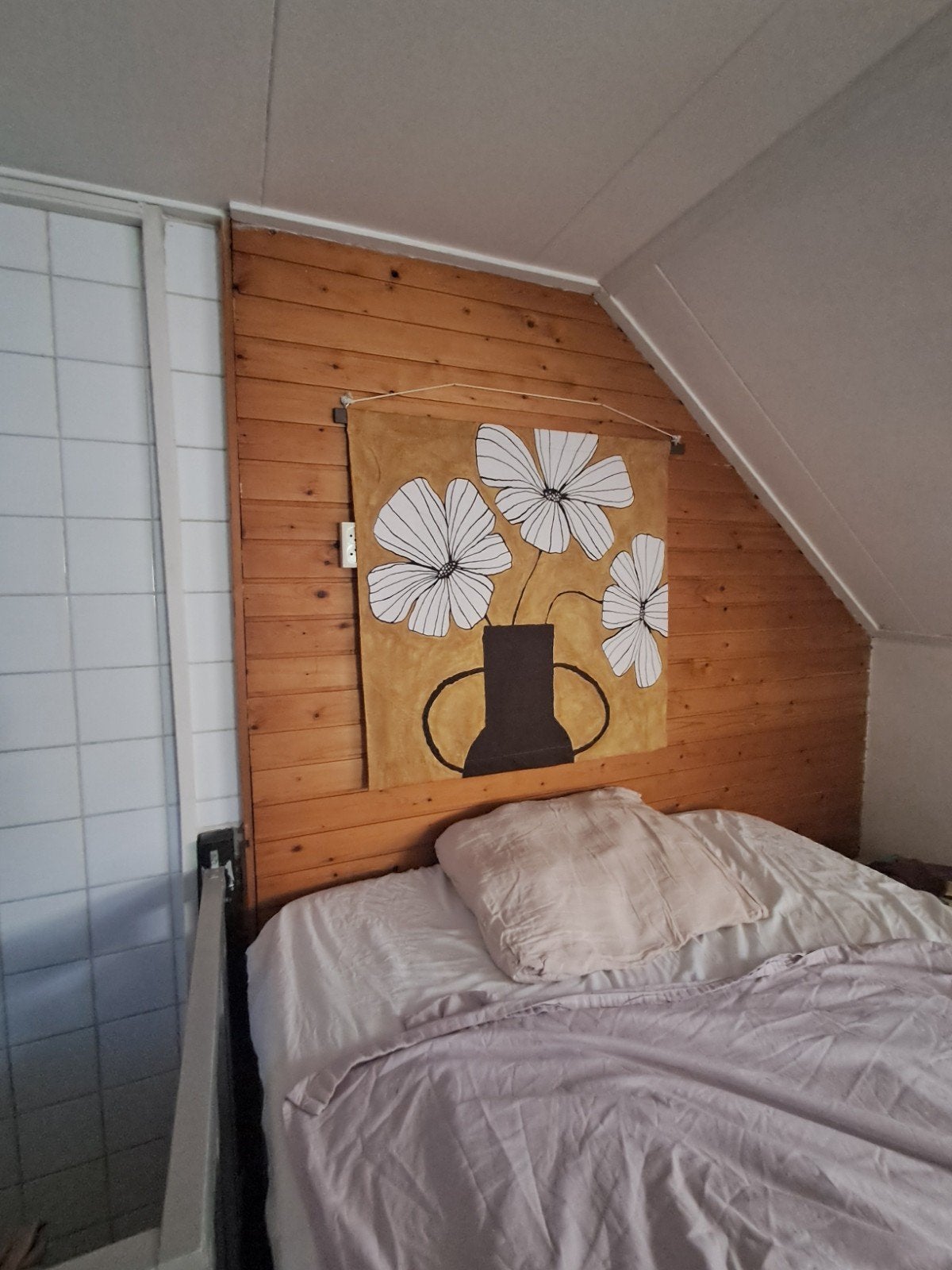 Wandkleed met bloemen, Meerkleurig, Ophalen of Verzenden, Met ophangsysteem, Botanisch