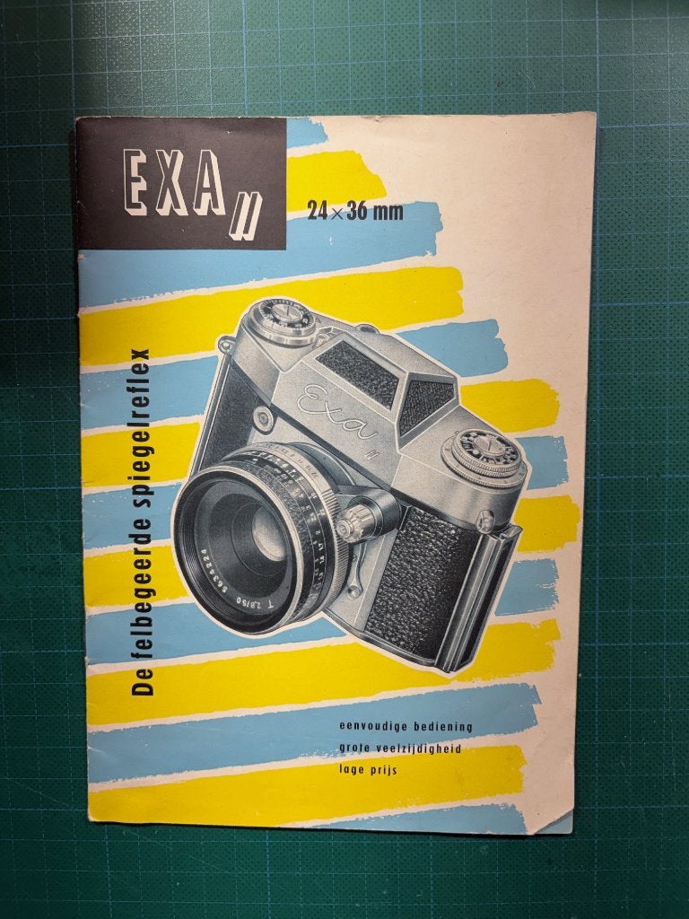 2 stuks  EXA II  spiegelreflexcamera handleidingen (D en NL), Ophalen of Verzenden, Zo goed als nieuw, Spiegelreflex, Overige Merken