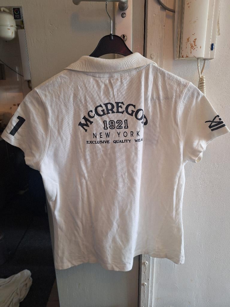 Zomerse witte heren polo, duur merk, kort model, maat L, Ophalen of Verzenden, Zo goed als nieuw, Maat 52/54 (L), Wit