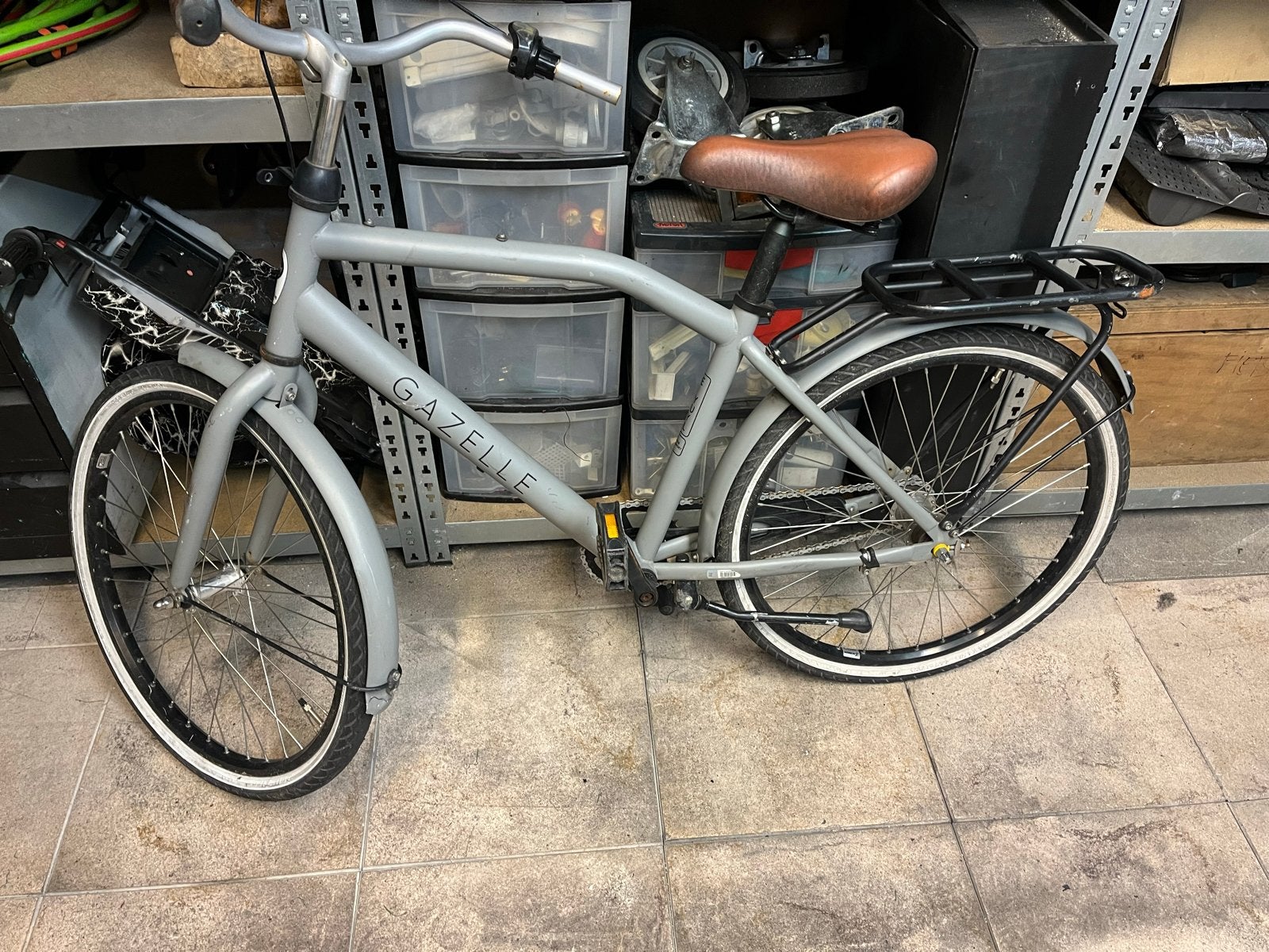 Gazelle HeavyDutyNL Transportfiets - Grijs 24 inch, Terugtraprem, Gebruikt, Versnellingen, Ophalen of Verzenden