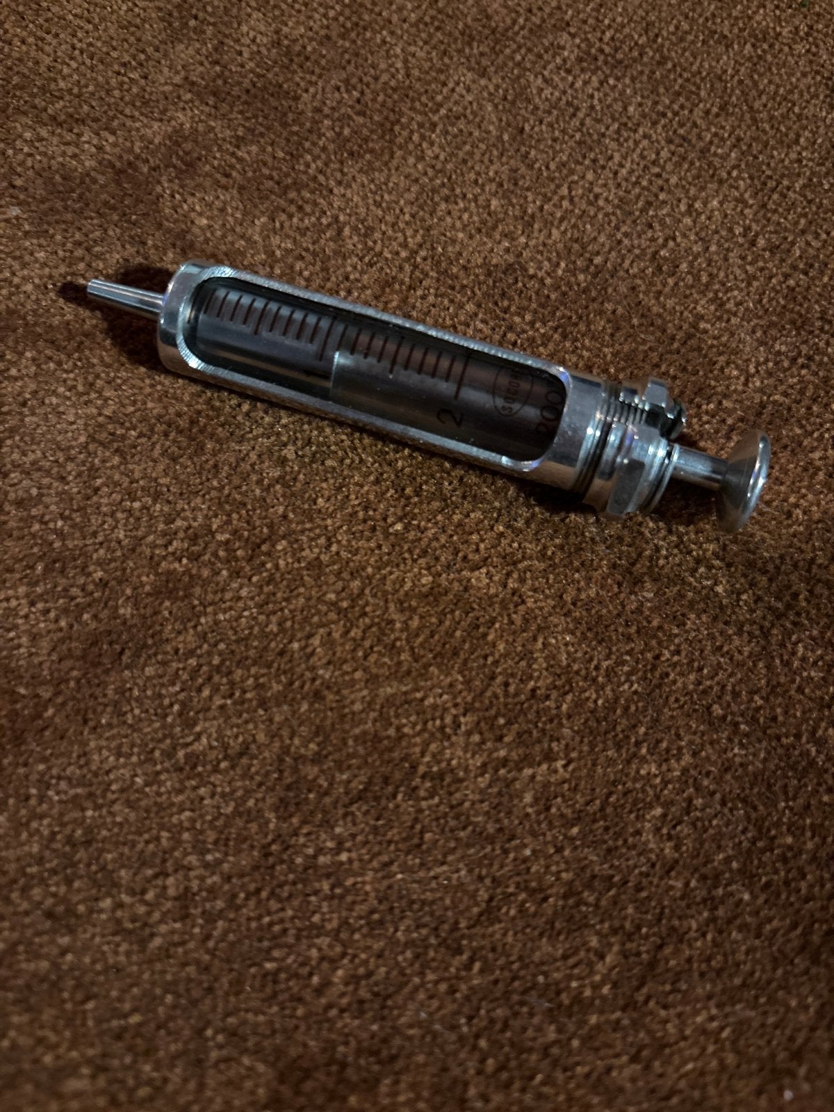 Vintage metal spuit - 2ml, Ophalen of Verzenden
