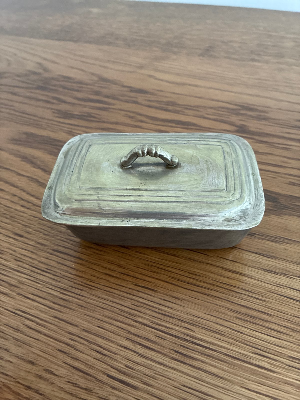 Antieke Verzilverde Botervloot, Antiek en Kunst, Ophalen of Verzenden, Zilver