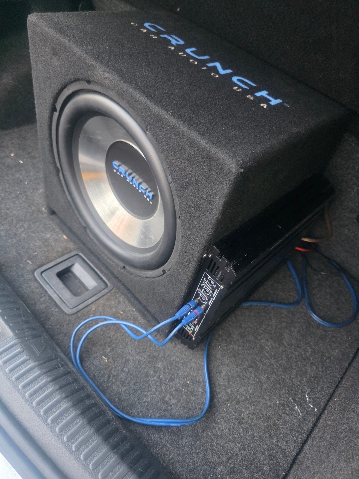 1000 WATT Crunch Subwoofer met versterker set 350 RMS, Ophalen