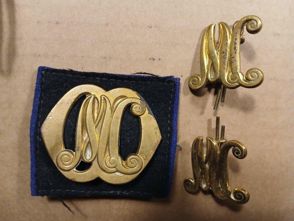 Setje emblemen mobiele colonne, Ophalen of Verzenden, Landmacht, Nederland, Embleem of Badge