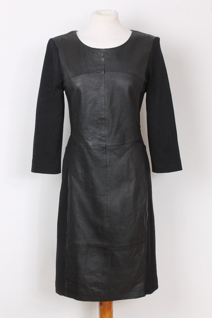 Herfst! Leatherlook jurk Mart Visser maat 42, Mart Visser, Zwart, Maat 42/44 (L), Ophalen of Verzenden