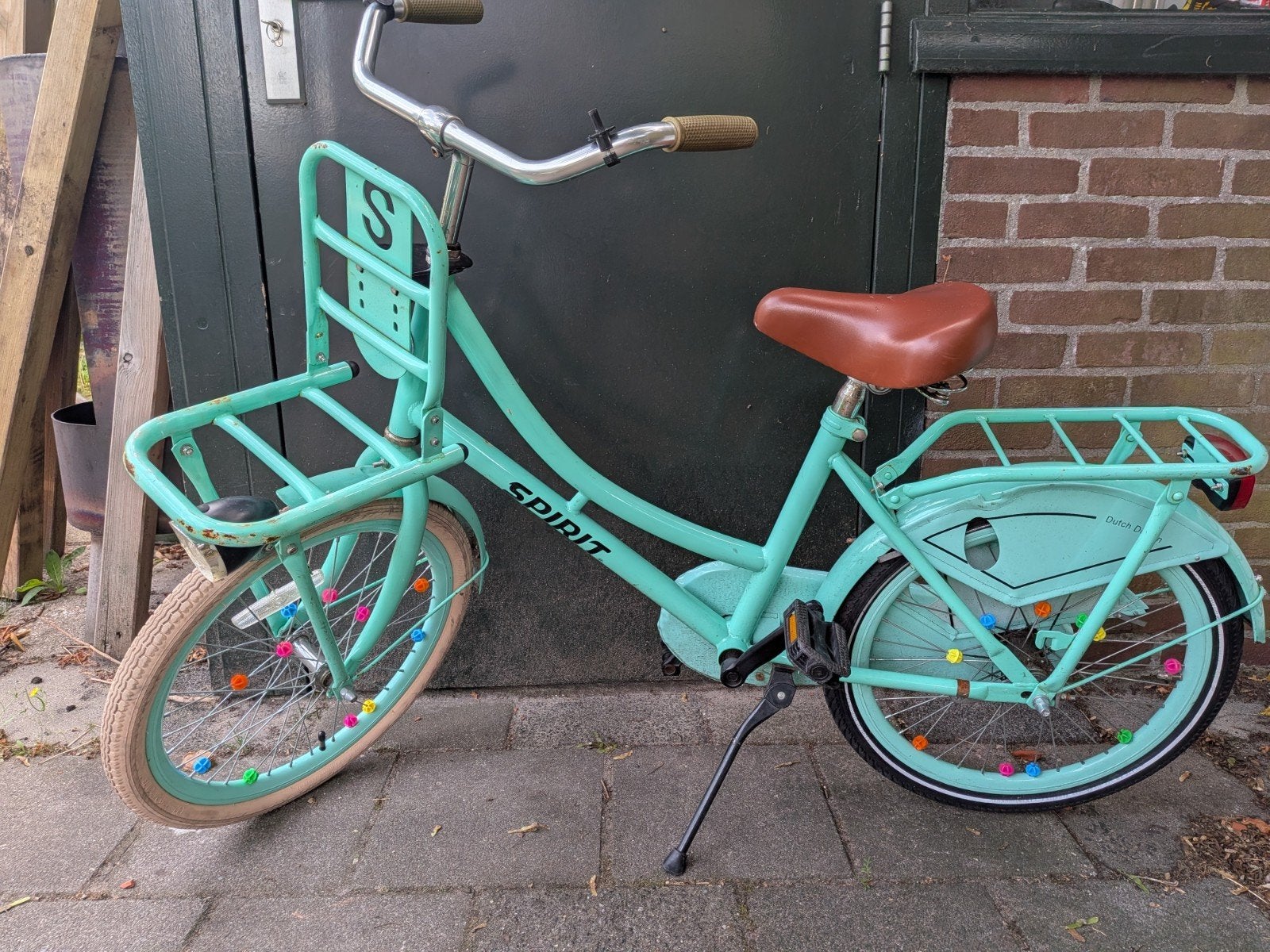 Spirit kinderfiets met voordrager - Mintgroen, Fietsen en Brommers, Fietsen | Dames | Damesfietsen, Terugtraprem, Gebruikt, Minder dan 47 cm