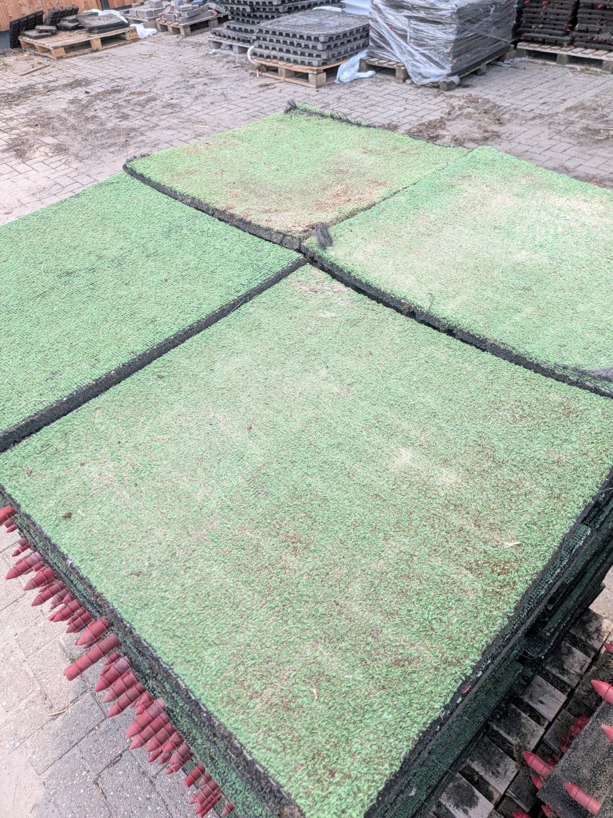 Aanbieding rubberen tegels 50x50x4,5 cm, Ophalen, Gebruikt, ., Overige typen