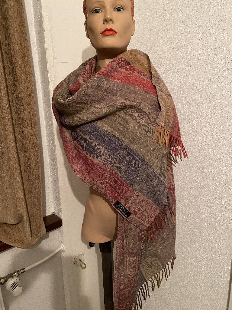 Zgan Kashmir wol sjaal Handwoven Verzenden mogelijk, Kleding | Dames, Maat 46/48 (XL) of groter, Zo goed als nieuw, Sjaal, Ophalen