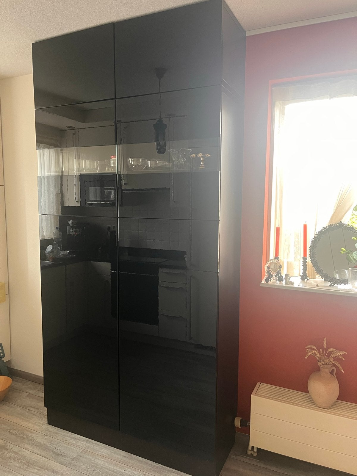 Ikea Kast - Hoogglans Zwart Opbergkast, Ophalen, Zo goed als nieuw