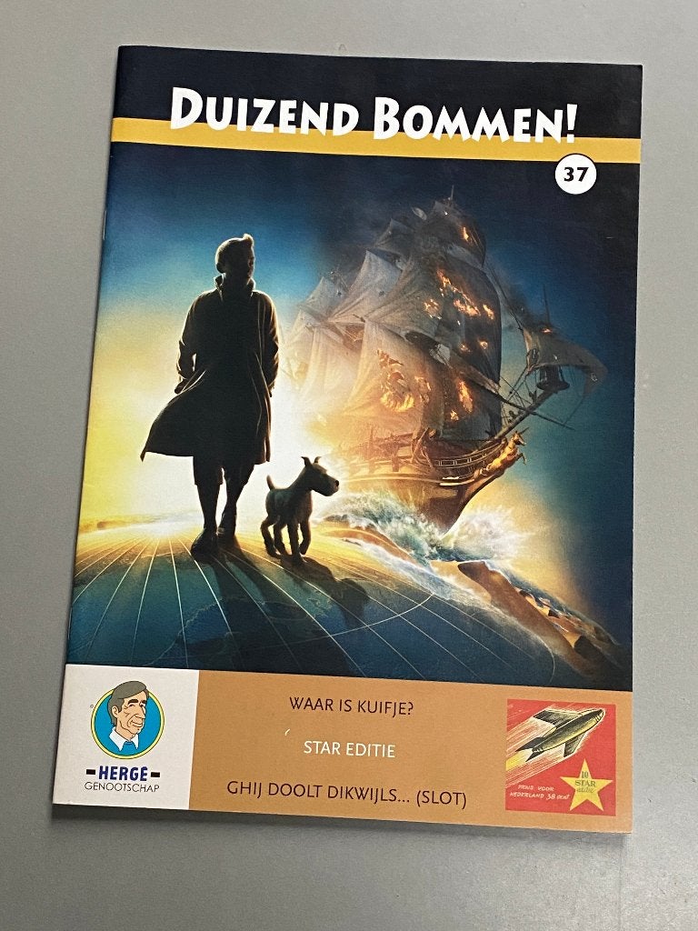 Nummer van Duizend bommen nr. 37 uit 2001 Hergé genootschap., Verzamelen, Ophalen of Verzenden, Kuifje, Zo goed als nieuw, Boek of Spel