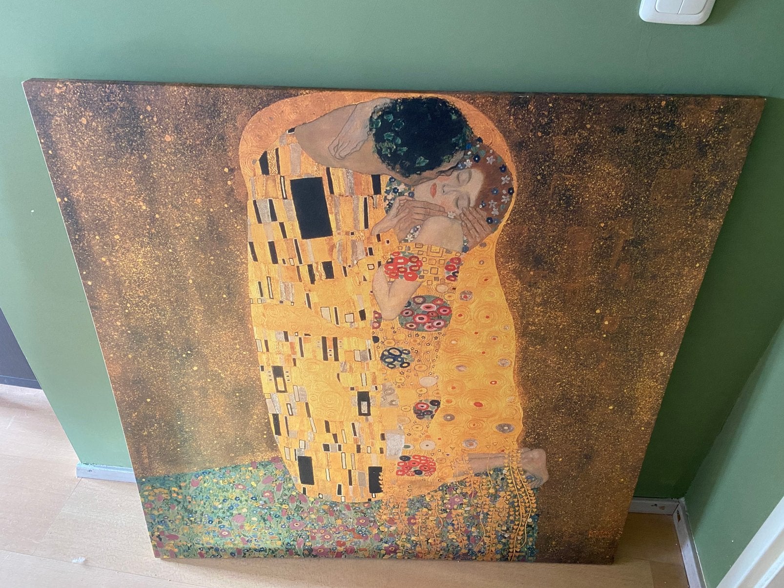 De Kus Gustav Klimt print canvas IKEA PJÄTTERYD, Huis en Inrichting, Ophalen, 75 tot 100 cm, 75 – 100, Print