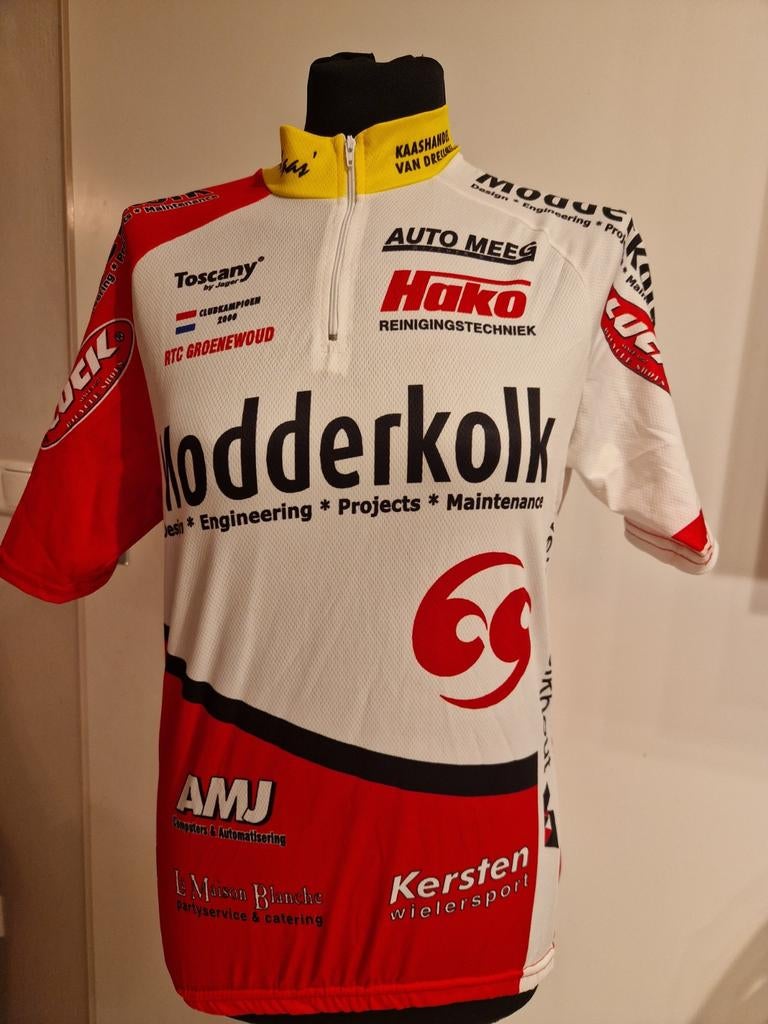 Wielershirt Modderkolk - Wit/Rood/Zwart - Maat M/L, Ophalen of Verzenden, Nieuw