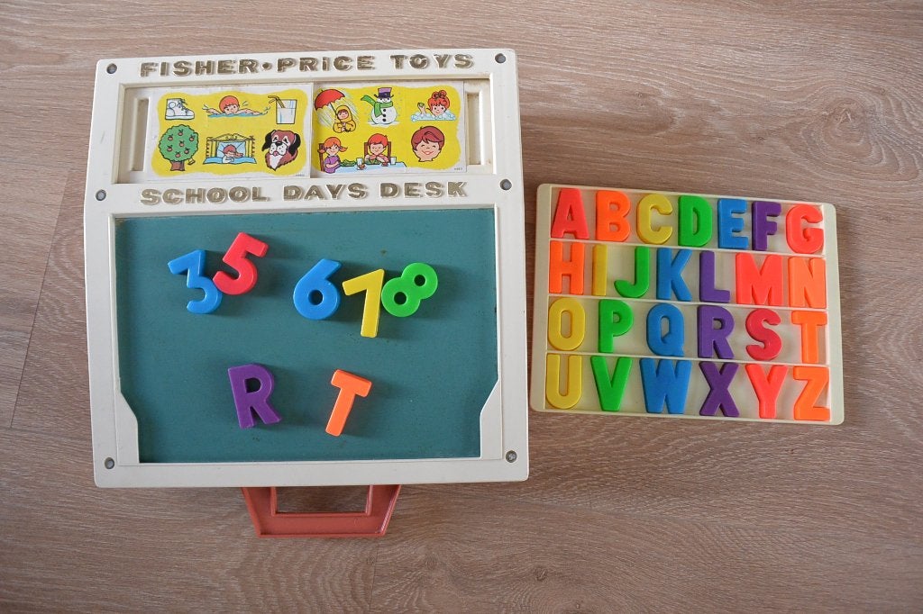 Fisher Price School desk vintage, Ophalen of Verzenden, Gebruikt, Speelset