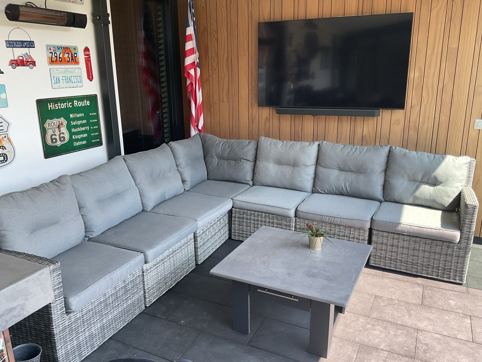 Bois Le Duc Loungeset - Modulair en Inclusief Kussens, Ophalen, Kunststof, Zo goed als nieuw, Loungeset