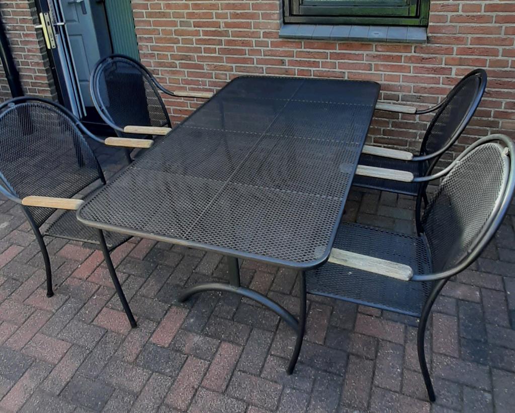 Royal garden metalen tuinset met kussens, Tuin en Terras, Ophalen, Gebruikt, Overige materialen, Stoel