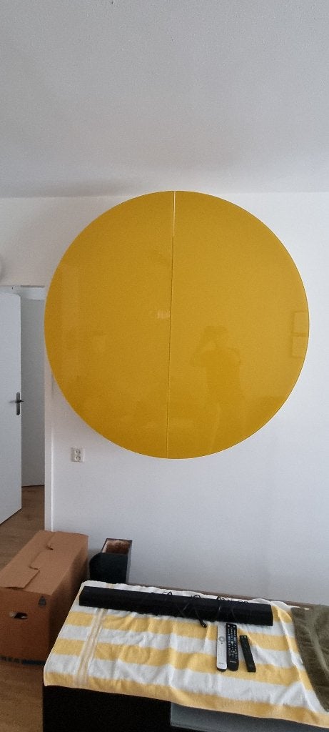 Italiaans design wandkast met halfronde glazen deuren, Huis en Inrichting, Ophalen, Met deur(en), 100 tot 150 cm, Overige houtsoorten