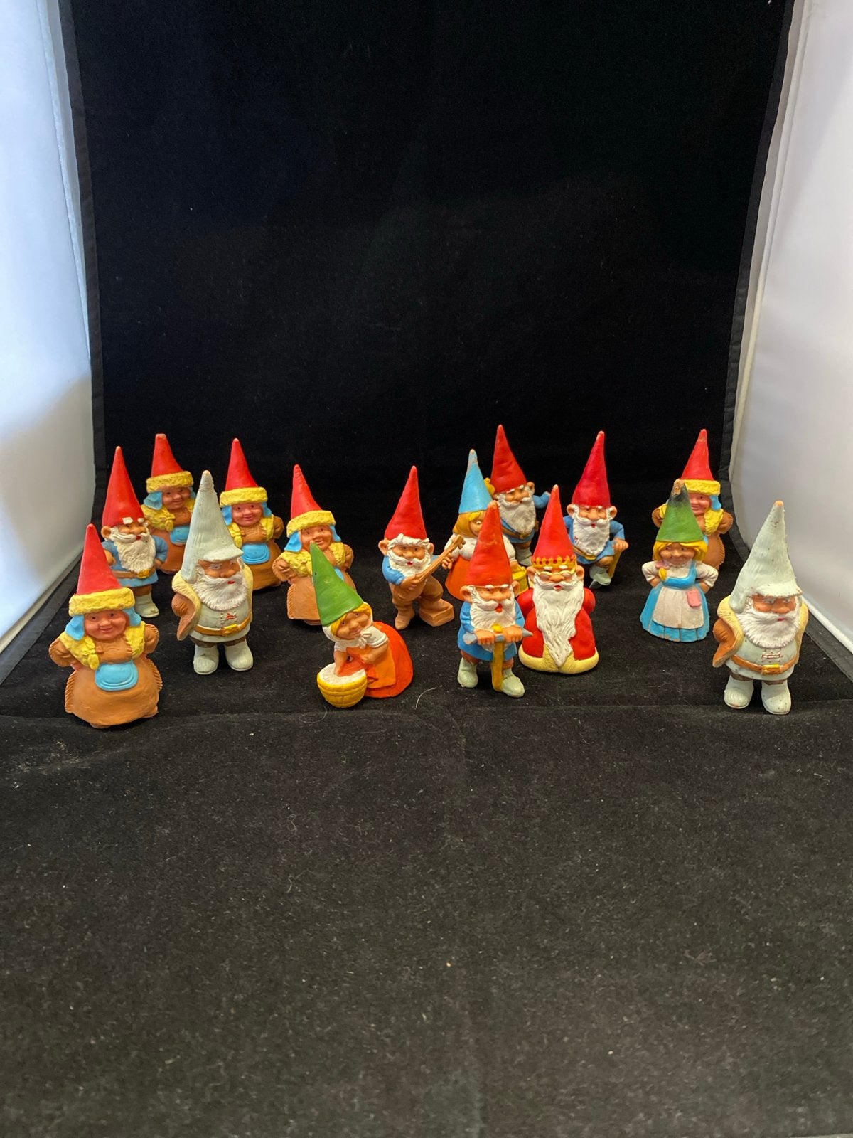 15 Vintage David de Kabouter - Handgeschilderd, Huis en Inrichting, De, Vintage, Gebruikt, Meerkleurig