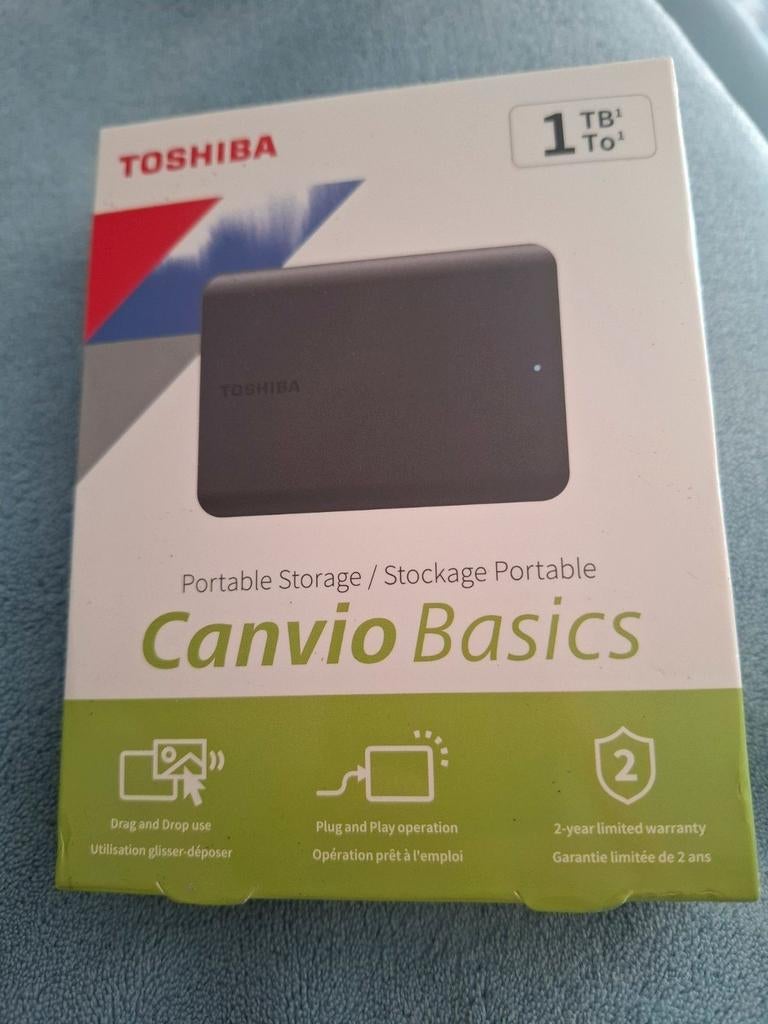 Nieuwe Toshiba Canvio Basics 1TB Externe Harde Schijf, Computers en Software, Harde schijven, Toshiba, Server, HDD, Nieuw