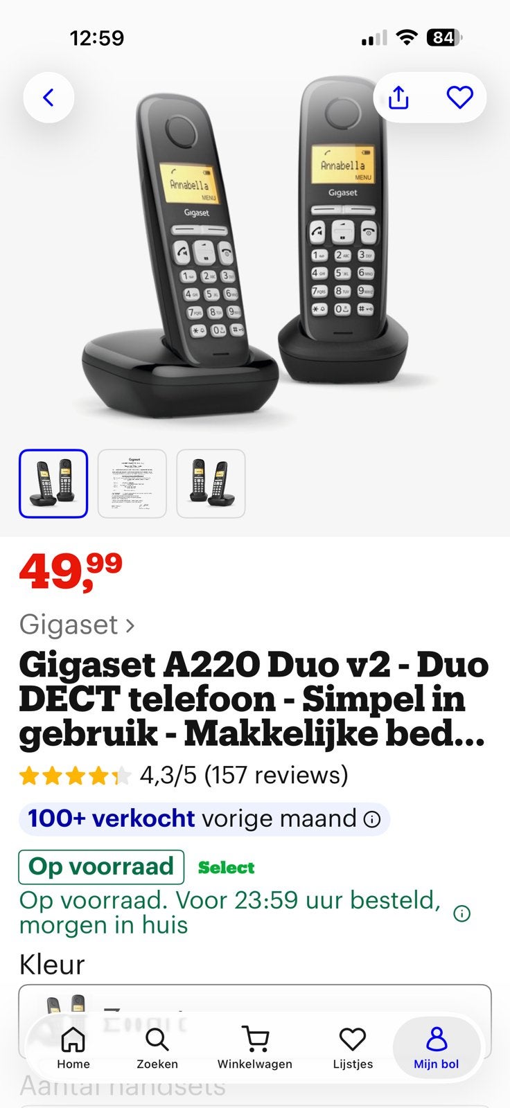 Gigaset duo dect telefoons, Ophalen, Zo goed als nieuw, 2 handsets