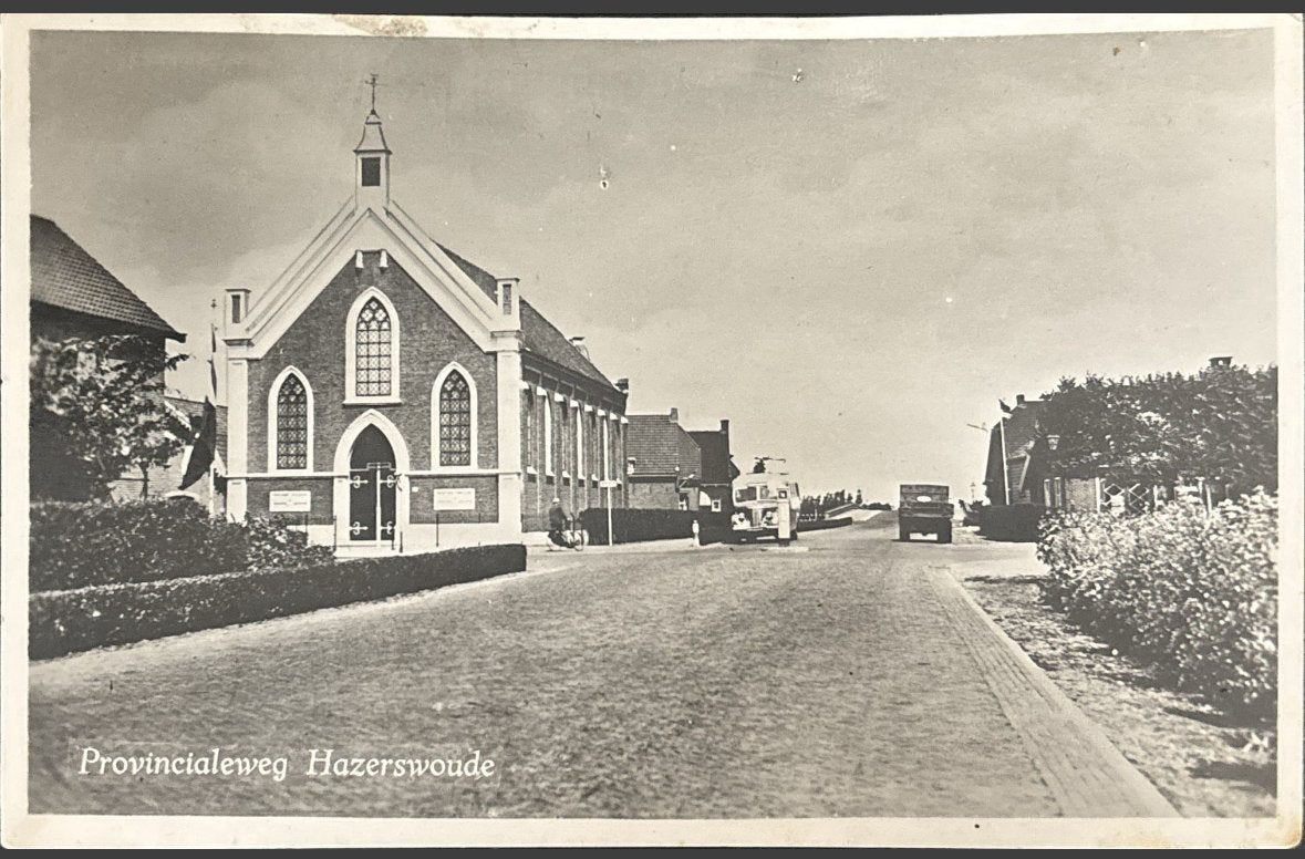 Hazerswoude, provincialeweg, Ophalen of Verzenden, 1940 tot 1960, Gelopen, Zuid-Holland