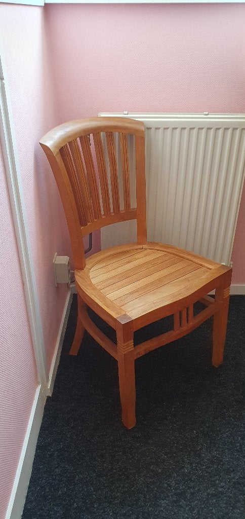 Eetkamerstoelen Teak, Huis en Inrichting, Stoelen, Ophalen of Verzenden, Gebruikt, Bruin, Vier