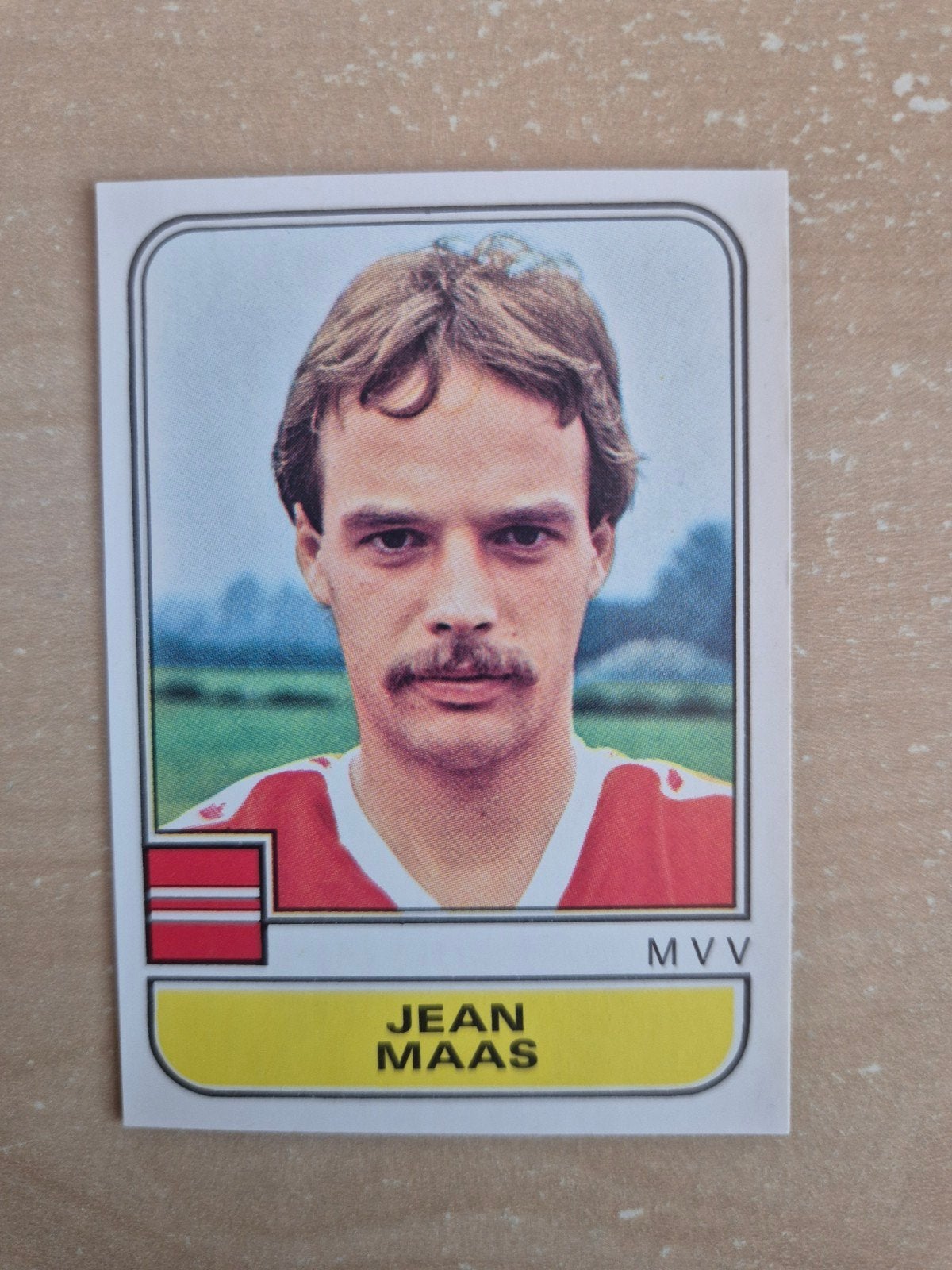 Panini Voetbal 82 Jean Maas MVV, Ophalen of Verzenden, Zo goed als nieuw, Buitenlandse clubs, Poster, Plaatje of Sticker