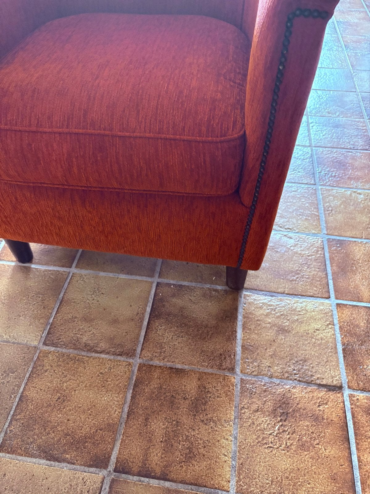 Comfortabele oranje fauteuil - Zo goed als nieuw, Huis en Inrichting, Ophalen, Overige kleuren, Zo goed als nieuw, Eén