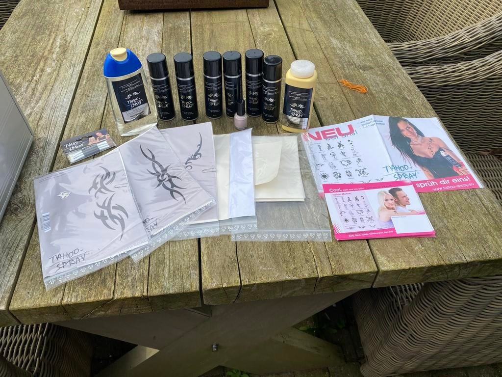 Compleet tijdelijke tattoo set, Gebruikt, Gehele gezicht, Ophalen of Verzenden, Toebehoren