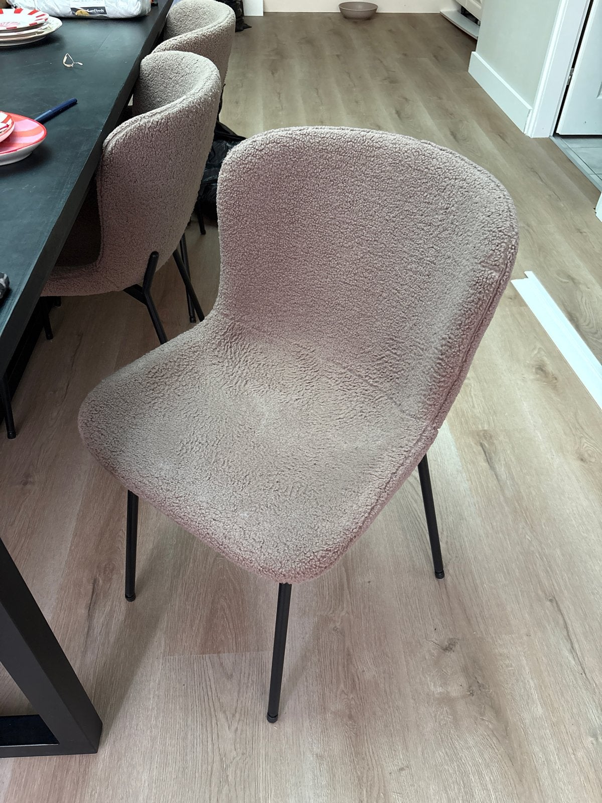 6x Teddy eetkamerstoelen bruin - ZSM ophalen!, Huis en Inrichting, Stoelen, Ophalen, Gebruikt, Bruin, Stof