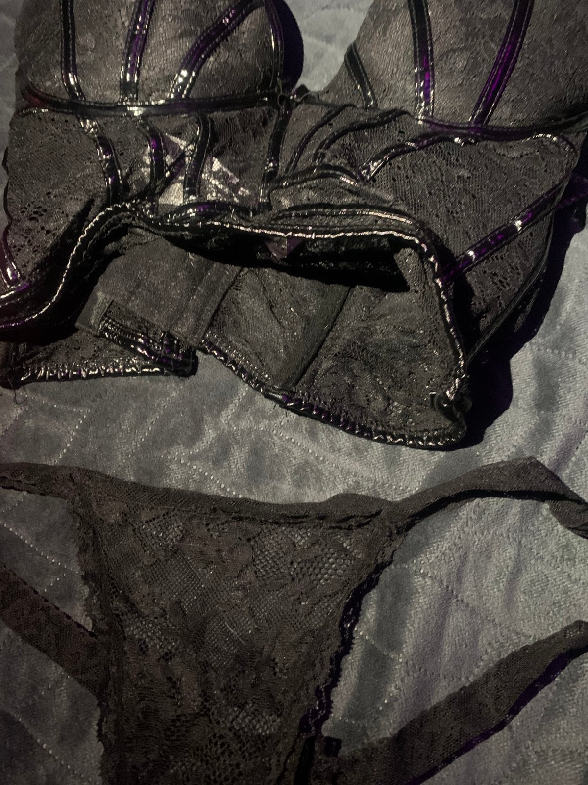 Zwarte set lingerie, Antiek en Kunst, Ophalen of Verzenden