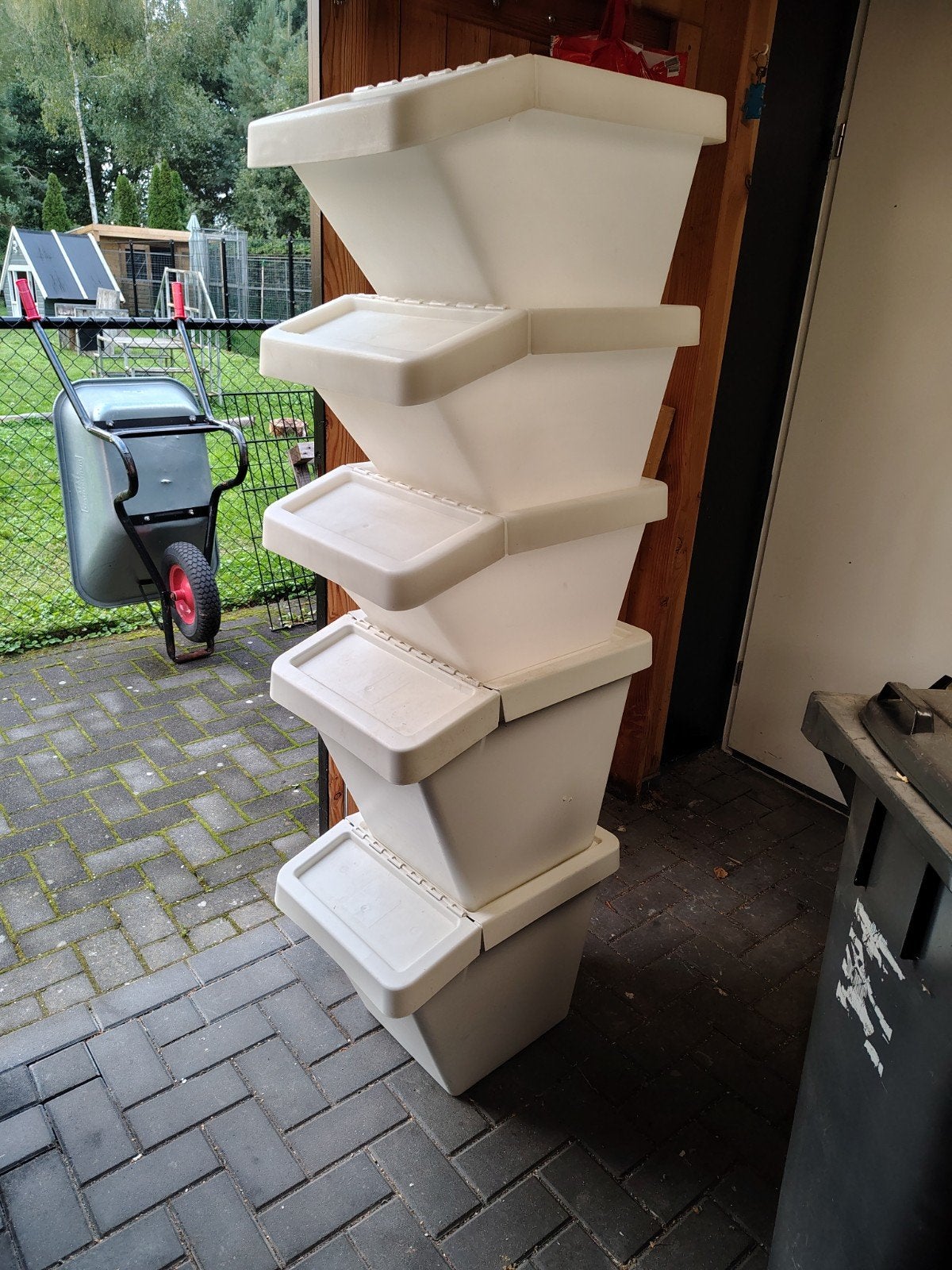 IKEA opbergbakken met deksel - 3 klein, 2 groot, Huis en Inrichting, Ophalen, Gebruikt, Wit, Kunststof