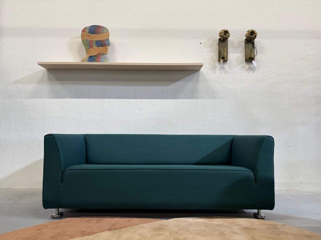 Nieuw Gelderland 4800 bank 2,5 & 2 zits Blauw groen stof 190, 150 tot 200 cm, Ophalen of Verzenden, Rechte bank, Info@gelderlanddesign.com